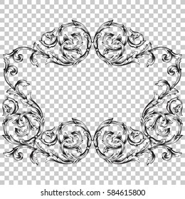Vector isolated ornament in baroque style.
