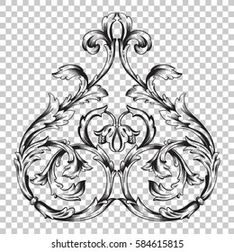 Vector isolated ornament in baroque style.