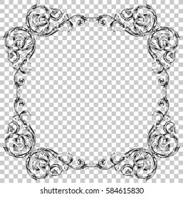 Vector isolated ornament in baroque style.