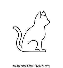 vector, isolated outline of a cat on a white background