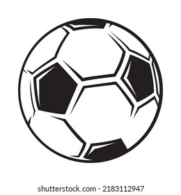 Vector isolated outline soccer ball sport icon on white background.