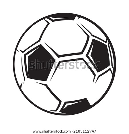 Vector isolated outline soccer ball sport icon on white background.