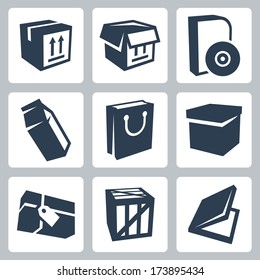 Vector isolated package icons set #1