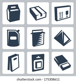 Vector isolated package icons set #2