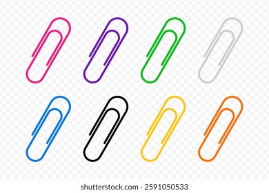 Vector isolated Paper clip icon set in different colors