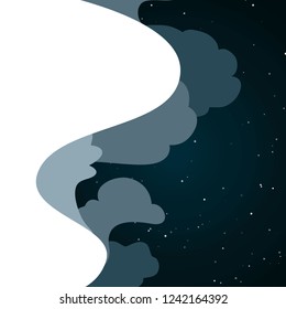Vector isolated paper cut shape layers