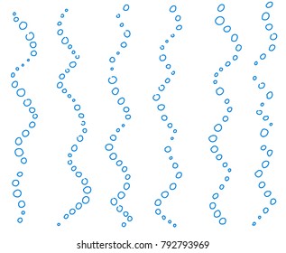 Vector isolated pattern with blue bubbles or dots