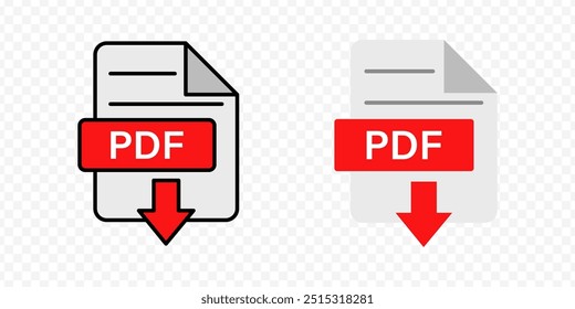 Vector aislado pdf conjunto de iconos