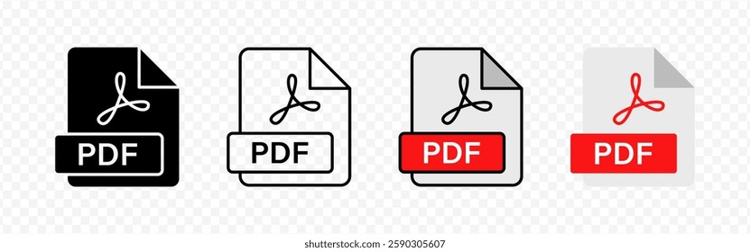 Vector isolated PDF icon set