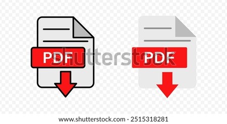 Vector isolated pdf icon set