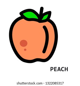 Vector isolated peach on transparent background