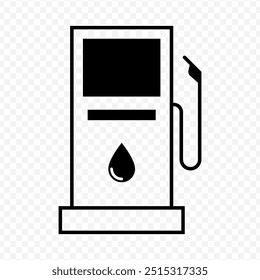 Vector isolated petrol pump black outline icon