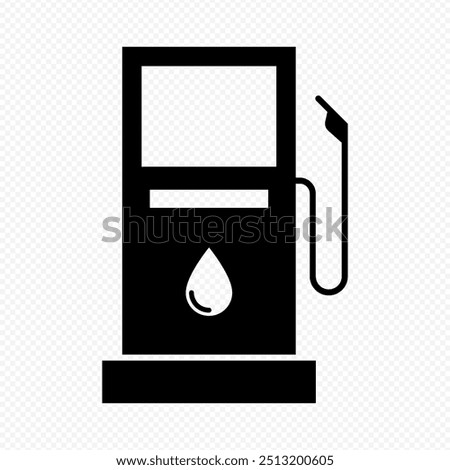 Vector isolated petrol pump black fill icon