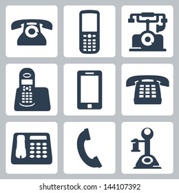 Vector isolated phones icons set