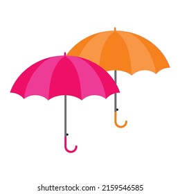 Vector isolated Pink Orange umbrella.