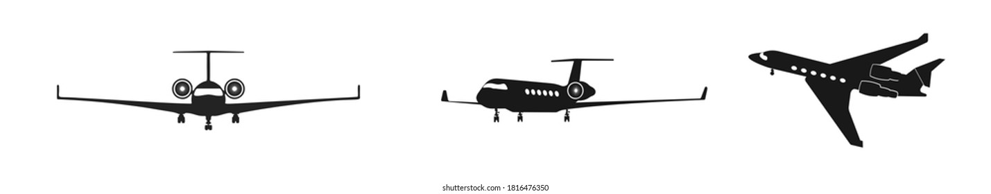 Vector isolated plane icons set. Vector EPS8 illustration. Aircraft set.