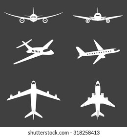 Vector isolated plane icons set. Vector EPS8 illustration. 