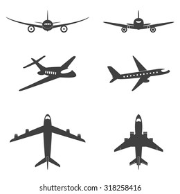 Vector isolated plane icons set. Vector EPS8 illustration. 