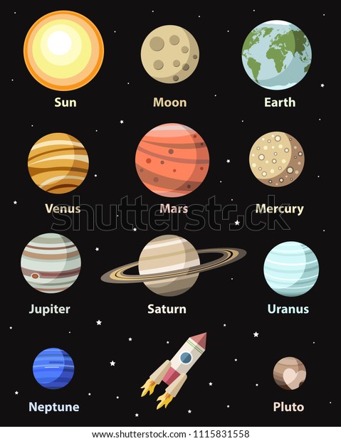 Vector Isolated Planets Astronomical Bodies Colorful Stock Vector ...