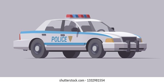 Vector isolated police car