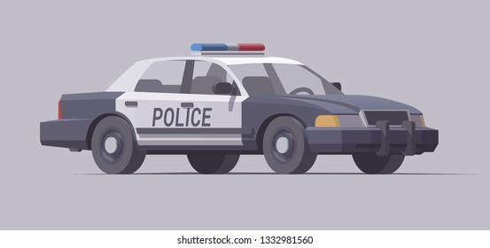 Vector isolated police car