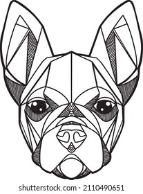 vector of isolated poligonal french bulldog 