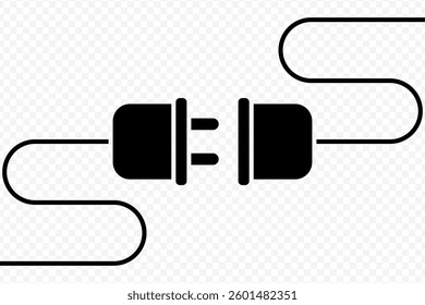 Vector isolated Power Plug icon in black fill
