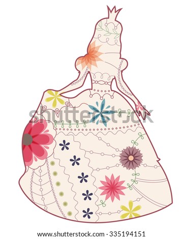 Vector isolated princess vintage silhouette