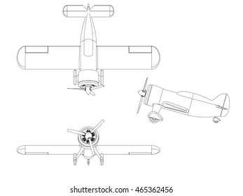 Vector isolated propeller plane set