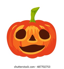 Vector isolated pumpkin. Halloween design, emotion, laughing,smiling, sad, wonder, marvel smile. Jack lantern for website, flier, invitation card, sticker,