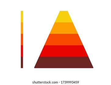 Vector isolated pyramid for business design. Diagram concept in flat style.