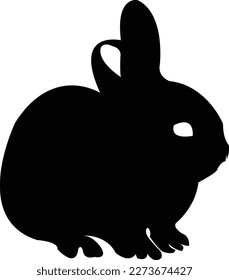 vector isolated rabbit silhouette,for industry printing