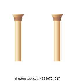 Icono de columnas blancas antiguas y aisladas de vectores.