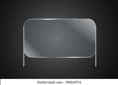 Vector isolated realistic glass billboard on the transparent background for decoration and covering.