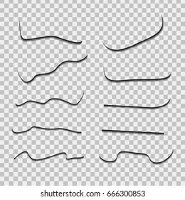 Vector isolated realistic paper cut on the transparent background.
