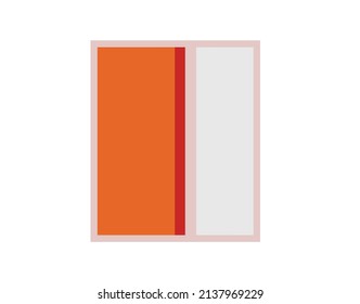 Vector isolated rectangle abstract colour painting. Hard edge contemporary art