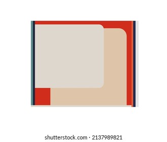 Vector isolated rectangle abstract colour painting. Rounded rectangles contemporary art