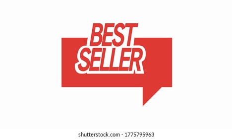 Icono de mejor vendedor de color rojo aislado vector 