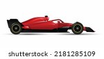 vector isolated red black turbo jet power hybrid white background 	
race single seater F1 3d car icon transport jet sport racing symbol concept art design template