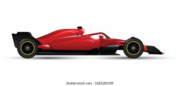 vector isolated red black turbo jet power hybrid white background 	
race single seater F1 3d car icon transport jet sport racing symbol concept art design template