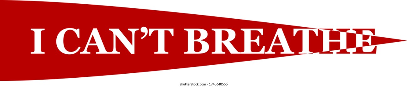 Vector isolated red i can’t breathe text concept word with blood on white background, illustration
