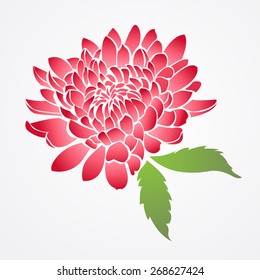 vector of isolated red chinese flower