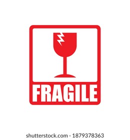 Vector Isolated Red Fragile Label