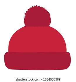 vector, isolated, red hat in flat style