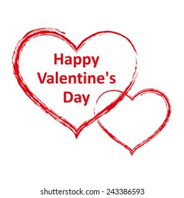 Vector isolated red heart on white background.