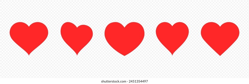 Vector isolated Red Hearts icon set