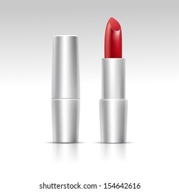 Vector Isolated Red Lipstick on White Background