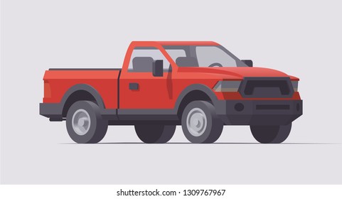 Vector isolated red off-road pickup truck