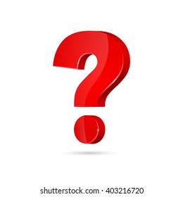 vector of isolated red question mark on white