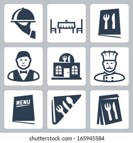 Vector isolated restaurant icons set